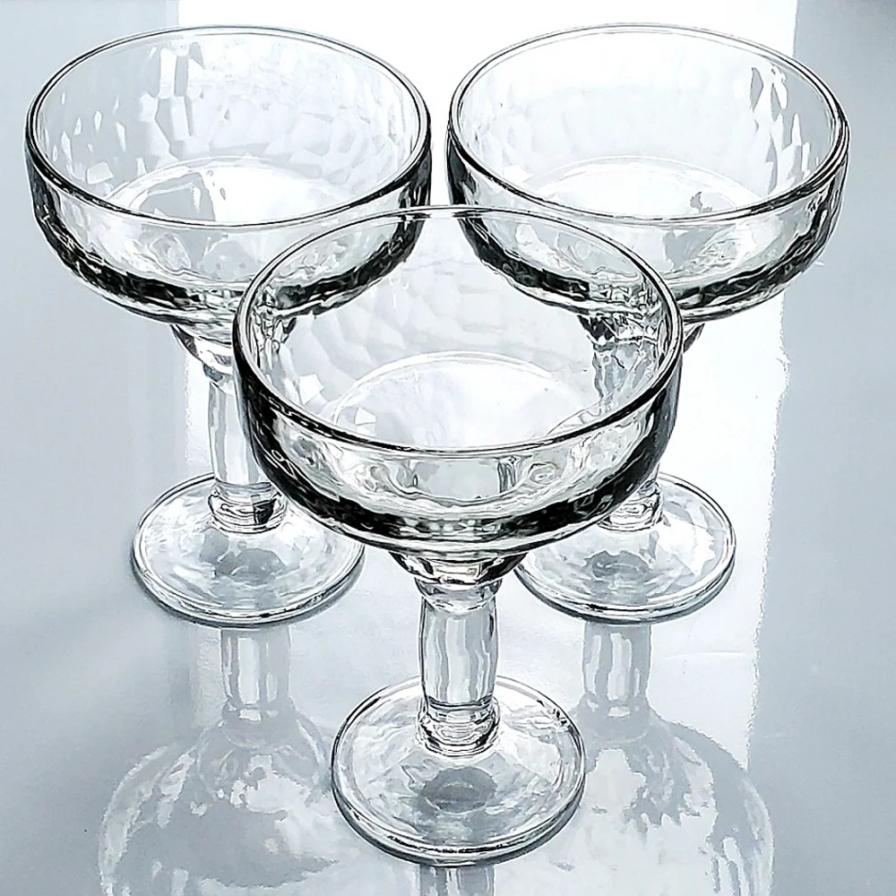 (3 pc set)🍹Margarita Textured Clear 9oz Glasses - Picture 2 of 8